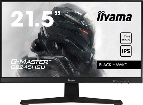 G-MASTER Black Hawk G2245HSU-B2 LED 22", 1920 x 1080 Full HD, 100 Hz, IPS, 1000:1, 1 ms, HDMI, DisplayPort, speakers, mat zwart
