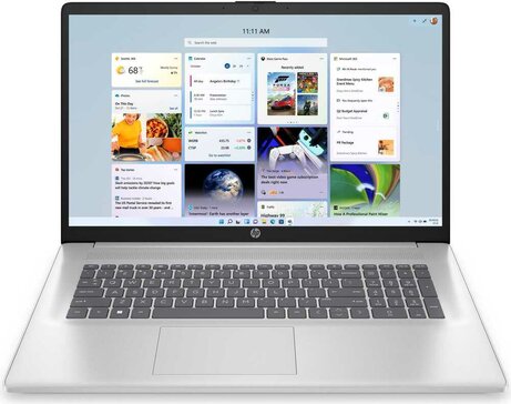 17-cn4021nb (Intel Core 5-120U, Windows 11 Home, Intel Graphics, 16 GB RAM, 1000 GB SSD NVMe, 17,3" IPS 1920 x 1080 Full HD, Wi-Fi 6, Bluetooth, zilver, Azerty)