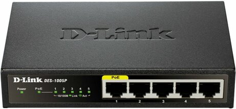 DES-1005P/E Fast Ethernet PoE Desktop Switch (5 poorten)