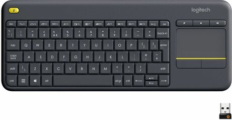 K400 Plus Wireless Touch Keyboard (Qwerty, zwart)