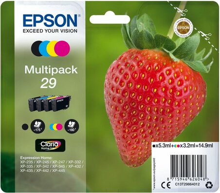 T2986 inkjetcartridges 29 multipack (zwart, cyaan, geel en magenta)