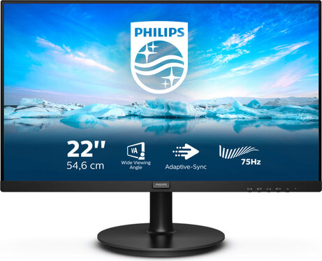 V-line 222V8LA LED 22", 1920 x 1080 Full HD, 3000:1, 4 ms, HDMI, VGA, DisplayPort, speakers, zwart