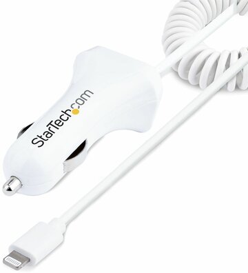 USBLT2PCARW2 Lightning Car Charger (incl. Lightningkabel 1 meter, 12 Watt, wit, 2-poorten USB)