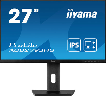 ProLite XUB2793HS-B7 LED 27", 1920 x 1080 Full HD, 100 Hz, IPS, 1300:1, 1 ms, HDMI, DisplayPort, speakers, mat zwart