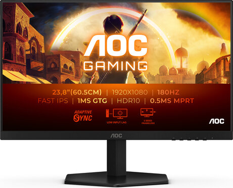 Gaming 24G42E LED 24", 1920 x 1080 Full HD 180 Hz, Fast IPS, HDR10, 0,5 ms, HDMI, DisplayPort, zwart