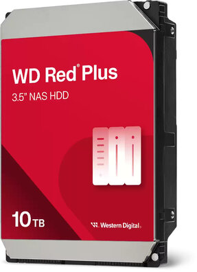 10.000 GB WD Red Plus WD100EFGX Hard drive (3,5", SATA 6 Gb/s, 7200 rpm, 512 MB)