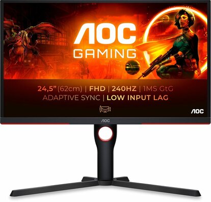 Gaming 25G3ZM/BK LED gaming 25", 1920 x 1080 Full HD, 240 Hz, 0,5 ms, 2 x HDMI, DisplayPort, zwart/rood