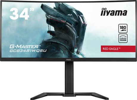GCB3481WQSU-B1 G-Master Red Eagle 34", UW VA, curved 1500R, UWQHD, 180 Hz, 0,3 ms, 2 x HDMI, 2 x DisplayPort, 4 x USB 3.2, HDR400, speakers