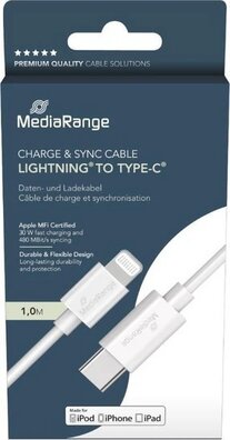 Charge & Sync kabel (USB-C naar Lightning, 1 meter, wit)