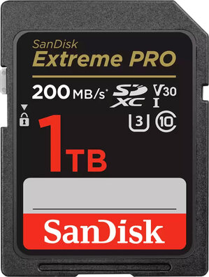 Extreme Pro Flash memory card 1000 GB (Video Class V30 / UHS-I U3 / Class 10, SDXC UHS-I)