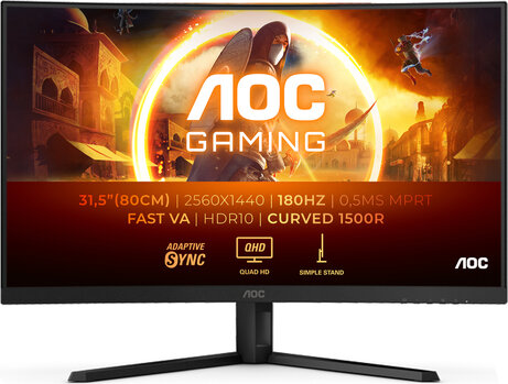 Gaming CQ32G4VE LED curved 32", 2560 x 1440 QHD, 180 Hz, Fast VA, 3500:1, HDR10, 0,5 ms, 2 x HDMI, DisplayPort, zwart/grijs