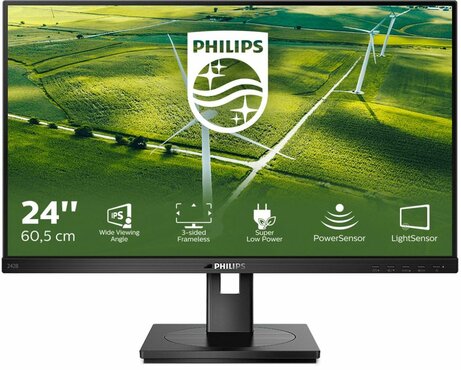 242B1G/00 LED 24", 1920 x 1080 Full HD, IPS, 1000:1, 4 ms, HDMI, DVI-D, VGA, DisplayPort, speakers, zwart