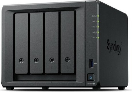 Disk Station DS925+ NAS server (4 bays, SATA-600, NVMe, RAID JBOD, 0, 1, 5, 6, 10, 4 GB RAM, 2.5 Gigabit Ethernet, iSCSI support)