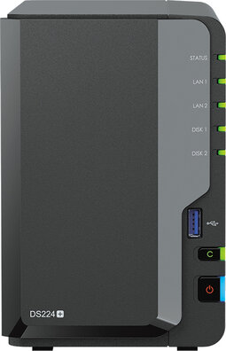 Disk Station DS224+ NAS server (RAID RAID 0, 1, JBOD, 2 GB RAM, Gigabit Ethernet, iSCSI support)