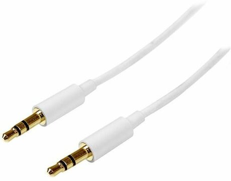 Slim 3,5 mm stereo audiokabel M/M (1 meter, wit)