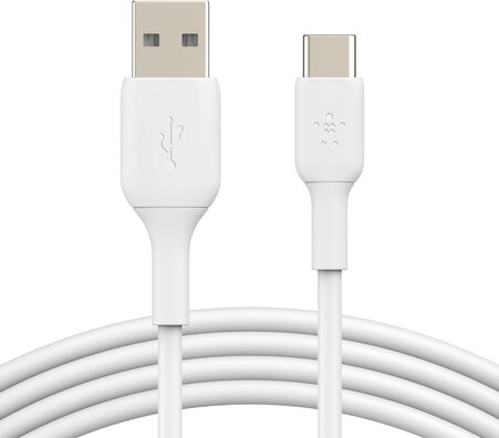 BoostCharge USB-kabel : USB 2.0 M naar USB-C M (1 m, wit, 2-pack)
