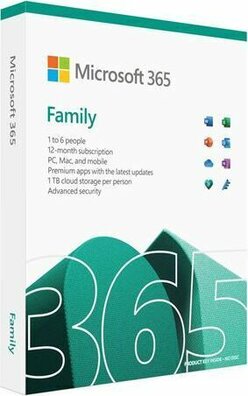 Office 365 Family (1 jaar, 6 gebruikers, Mac, Android, iOS, Win, UK)