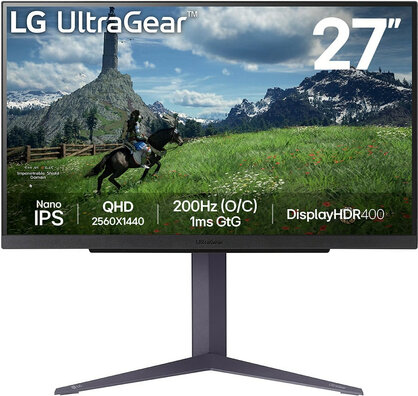 UltraGear 27GS85Q-B LED gaming 27", 2560 x 1440 QHD 180 Hz, Nano IPS, DisplayHDR 400, 1 ms, 2 x HDMI, DisplayPort