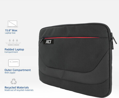 Suburb Sleeve (15,6", zwart)