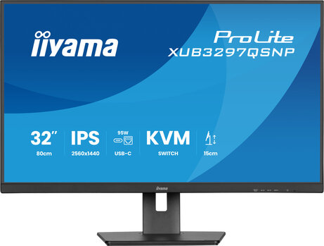 XUB3297QSNP-B1 LED 32", 2560 x 1440 QHD, IPS panel, USB-Hub, in hoogte verstelbaar