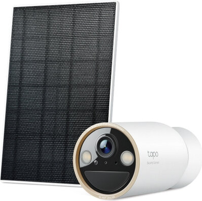 Tapo C460 KIT V1 Solar-Powered Security Camera Kit (outdoor, weatherproof, dag/nacht, 8 Mpix, 3840 x 2160 4K, fixed focal, audio, Wi-Fi, H.264, H.265, incl. Tapo A201 solar panel)
