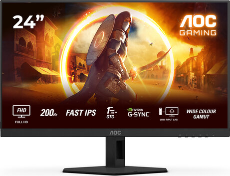 Gaming 24G4HRE LED gaming 24", 1920 x 1080 Full HD, 200 Hz, Fast IPS, HDR10, 0,5 ms, 2 x HDMI, DisplayPort, speakers