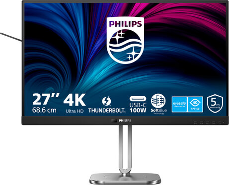 27B2U6903 LED 27", 3840 x 2160 4K UHD 60 Hz, IPS, 4 ms, Thunderbolt 4, 2 x HDMI, DisplayPort, speakers, zilver