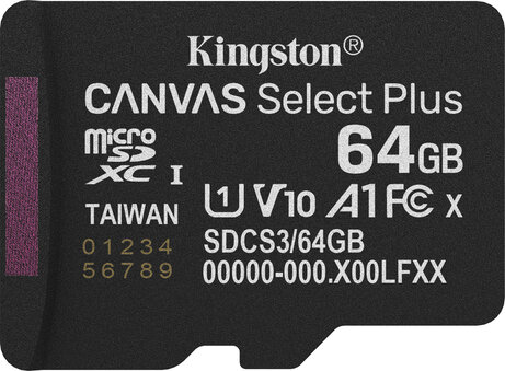 SDCS3/64GBSP Canvas Select Plus Flash memory card 64 GB (A1, Video Class V10, UHS-I U1, Class 10, microSDXC UHS-I)