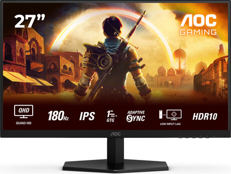 Gaming Q27G42XE LED gaming 27", 2560 x 1440 QHD, 180 Hz, Fast IPS, HDR10, 0,5 ms, 2 x HDMI, DisplayPort, speakers, zwart/rood