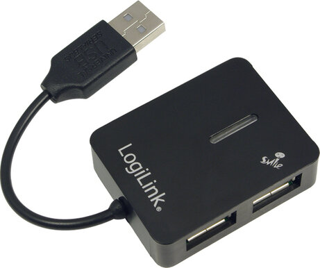 4 Poort Hub (USB 2.0, passief, zwart)