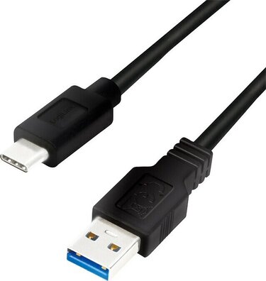 USB 3.2 Gen1x1 kabel : USB-A naar USB-C (3 meter, zwart)