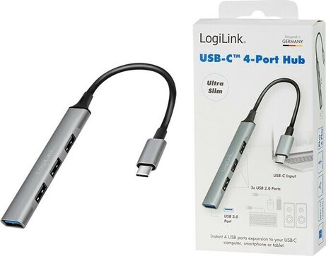 4 Port Hub (USB-C naar 1 x USB-A 3.2 + 3 x USB-A 2.0)