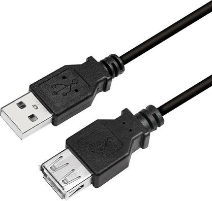 USB 2.0 A/A verlengkabel (5 meter, zwart)