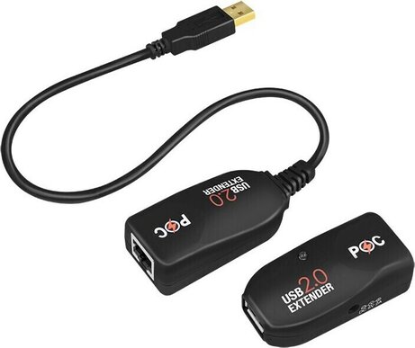 USB Extender via Cat5/6 PoE (tot 50 meter)