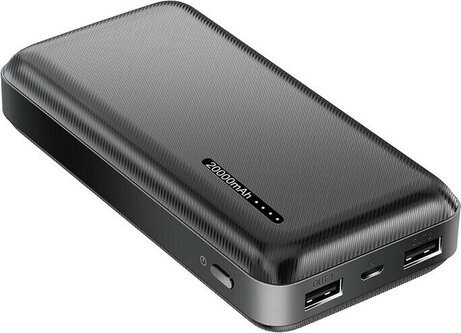 Power Bank 20.000 mAh (2 x USB-A, zwart)