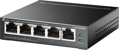 TL-SG105MPE 5 Port Gigabit Switch (metalen behuizing, 4 x PoE+)