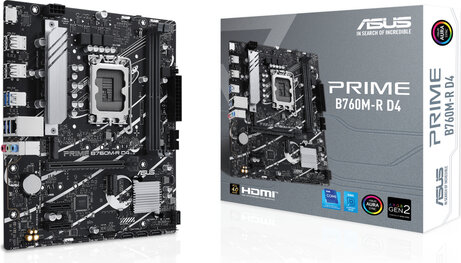 Socket 1700 : PRIME B760M-R D4 (DDR4, 2 x M.2, HDMI, mATX)