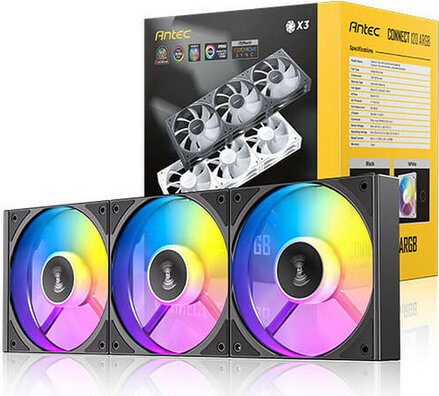 Connect 120 ARGB PWM (zwart, 3-pack)