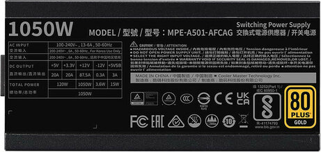 V GOLD V2 Full modular PSU 1050 Watt (ATX 3.1, zwart)