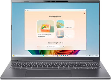 Aspire AI A16-61M-R6H9 (16" WUXGA IPS 120 Hz, AMD Ryzen 5-330, 32 GB, 512 GB SSD, Windows 11 Home, grijs, Azerty)