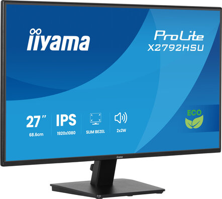 ProLite X2792HSU-B1 LED 27", 1920 x 1080 Full HD, 120 Hz, IPS, 1500:1, 3 ms, HDMI, DisplayPort, speakers, mat zwart