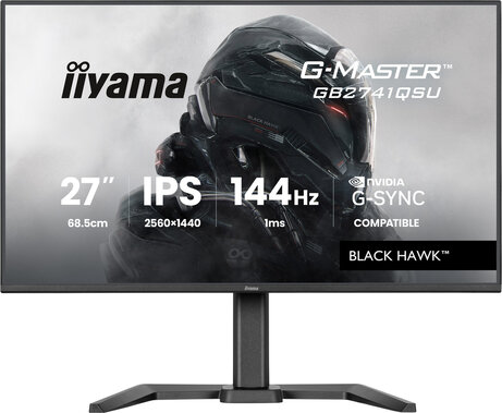 G-MASTER Black Hawk GB2741QSU-B1 LED gaming 27", 2560 x 1440 144 Hz, IPS, 1500:1, 1 ms, HDMI, DisplayPort, speakers, mat zwart