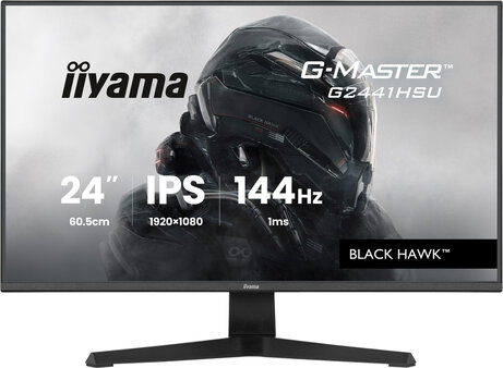 G-MASTER Black Hawk G2441HSU-B1 LED gaming 24", 1920 x 1080 Full HD 144 Hz, IPS, 1500:1, 1 ms, HDMI, DisplayPort, speakers, mat zwart