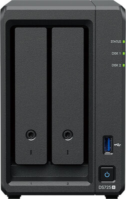 Disk Station DS725+ NAS server (2 bays, RAID JBOD, 0, 1, 5, 6, 10, 4 GB RAM, 2.5 Gigabit Ethernet, iSCSI support)