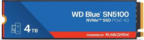 4000 GB WD Blue SN5100 (PCIe NVMe, 6900 Mbps read, 6700 Mbps write)