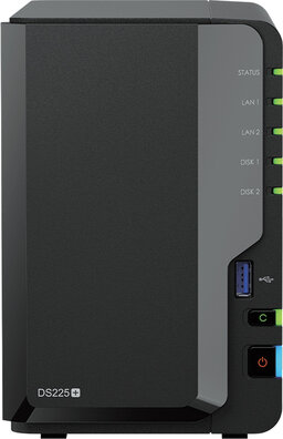 Disk Station DS225+ NAS server (SATA 6 Gb/s, RAID 0, 1, JBOD, 2 GB RAM, Gigabit Ethernet / 2.5 Gigabit Ethernet, iSCSI support)
