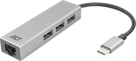USB-C Hub with Gigabit Ethernet (3 x USB-A 3.1 en 1 x Gigabit Ethernet)