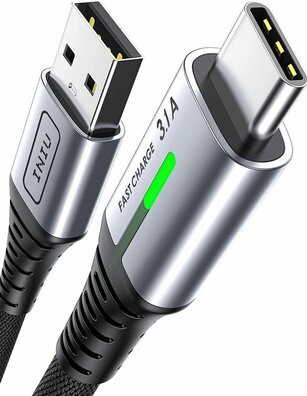 USB-C kabel : USB-A naar USB-C (2 meter, snelladen + datatransfer, zwart)