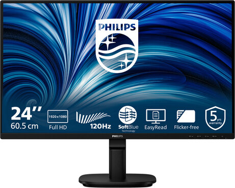 24B2N2200 LED 24", 1920 x 1080 Full HD 120 Hz, IPS, HDMI, VGA, DisplayPort, speakers, zwart