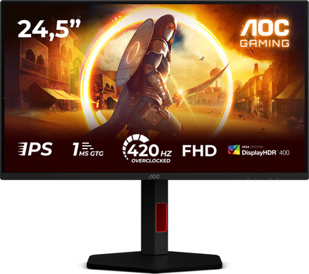 Gaming 25G4KUR LED 25", 1920 x 1080 Full HD, 400 Hz, Fast IPS, 0,3 ms, 2 x HDMI, DisplayPort, zwart/rood